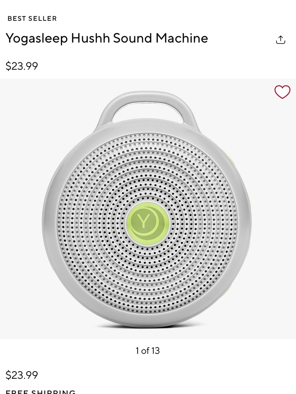NWT Yogasleep Hushh Portable White Noise Machine